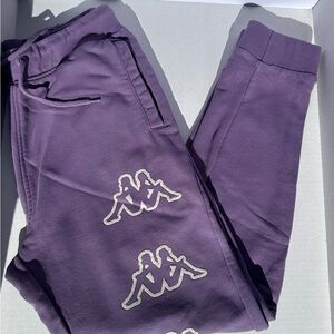 Kappa Deep Purple Joggers with Silver Logo Mens Size Large